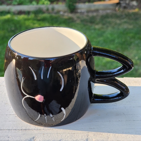 Black Kitty Cat Ceramic Coffee Mug - Picture 8 of 9